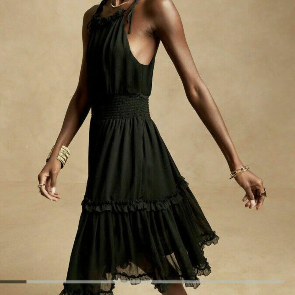 NEW NWT Banana Republic Petite Small HALTER MINI DRESS  Cocktails fit flare